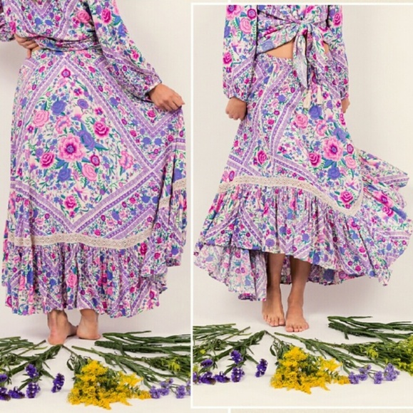 Spell designs babushka lavender kerchief skirt XS - Picture 3 of 8